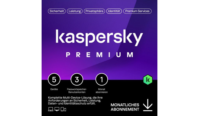 "Kaspersky Premium – 5 Devices, 1 Month - Subscription (ABO) – ESD-DownloadESD"