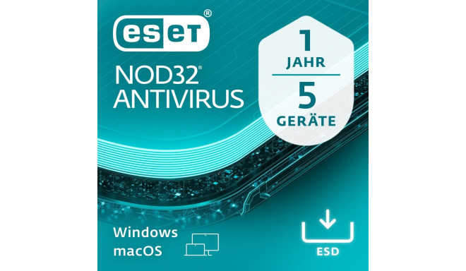 "ESET NOD32 Anti-Virus - 5 User, 1 Year - ESD-DownloadESD"