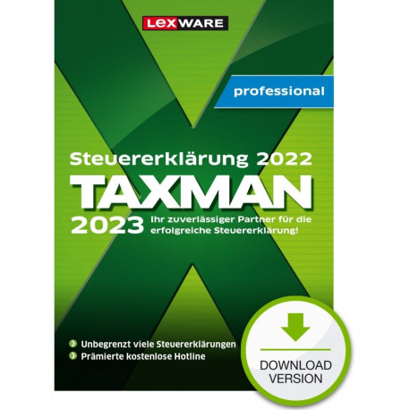 Lexware maksutarkvara Taxman professional 2023 5-kasutajaline litsents ESD allalaadimine