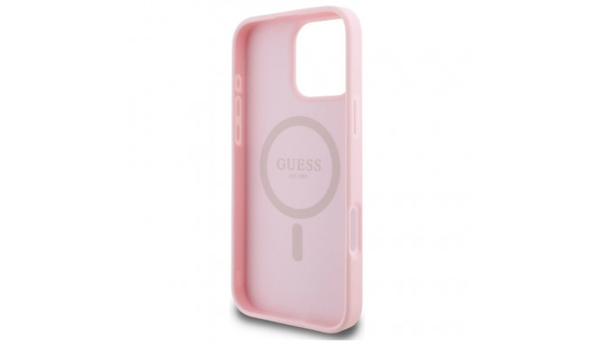 Guess GUHMP16XPGPYSP iPhone 16 Pro Max 6.9" roosa kõvakate Peony Script MagSafe