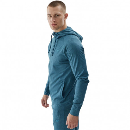 Bluza męska 4F M404 morska zieleń melanż 4FWAW24TFSWM404 46M  S
