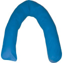 Bed positioning cushion U-crescent in silicone fibre Blue