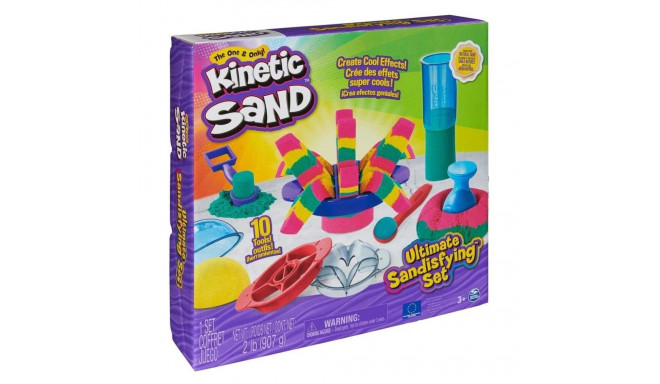 Kinetic Sand Ultimate Sandisfying Set, 2lb of Pink, Yellow and Teal Play Sand, 10 Molds and Tools, S