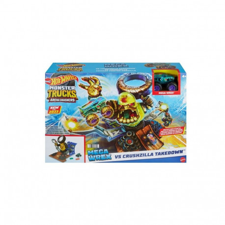 Hot Wheels Monster Trucks ARENA SMASHERS MEGA-WREX VS CRUSHZILLA TAKEDOWN mängukomplekt