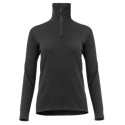 Wo WoolTerry Polo w/zip Jet Black - L