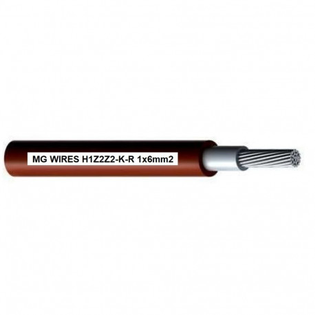 Photovoltaic cable // MG Wires // 1x6mm2, 0,6/1kV red H1Z2Z2-K-R-6mm2 RD, package 100m