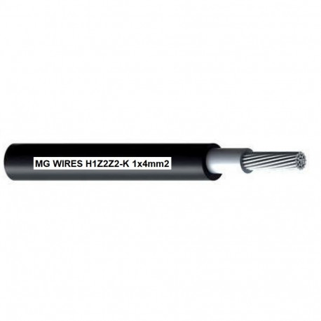 Photovoltaic cable // MG Wires // 1x4mm2, 0,6/1kV black H1Z2Z2-K-4mm2 BK, package 100m