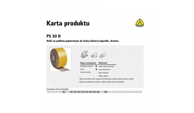 KLINGSPOR ROLLS WITH PAPER BACKING PS30D 115mm gr.240 (50mb)