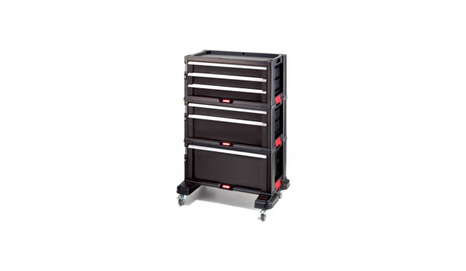 Keter Tool Rack on wheels 6 drawers Black