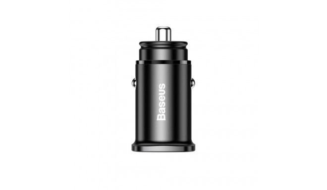 Baseus Square PPS smart car charger with USB Quick Charge 4.0 QC 4.0 and USB-C PD 3.0 SCP ports blac