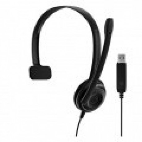 Single-sided USB headset with a noise-canceling microphone, designed for clear internet call