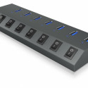 ICY BOX IB-HUB1701-C3 7xUSB Type-A, On-Off,al