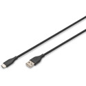 "Digitus USB-A > USB-C 2.0 (ST-ST) 1m Ladekabel Silikon 60W Schwarz"