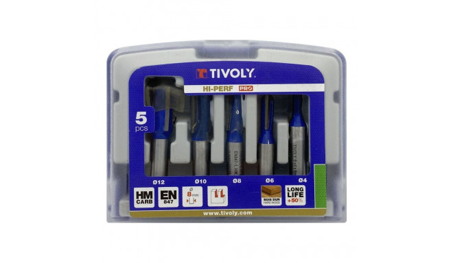 Tivoly soonefreeside komplekt – 5-osaline Ø 4–12 mm, HM teemantlõige, 8 mm vars