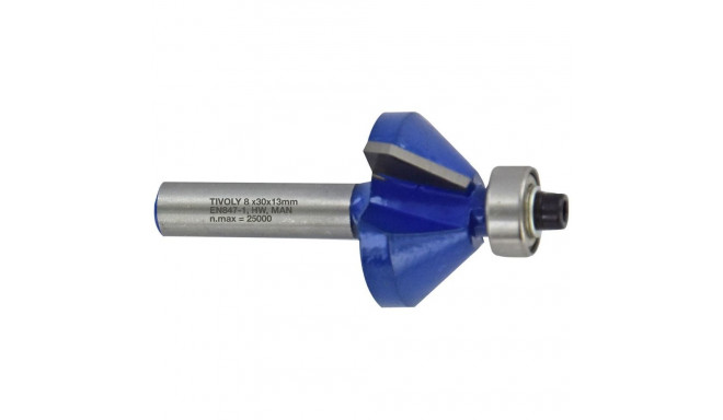 Chamfer cutter with ball bearing, 45x20 mm, 45°, 8mm shank