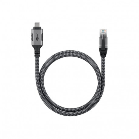 Goobay USB-A 3.1 to RJ45 Ethernet kaabel, 1 m, must