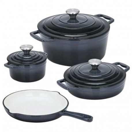 XANTEN cast iron 7pcs cookware set, grey