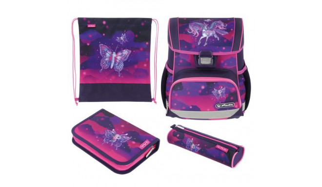 Herlitz Loop Plus Magic Unicorn school bag set Girl Polyester Purple, Violet