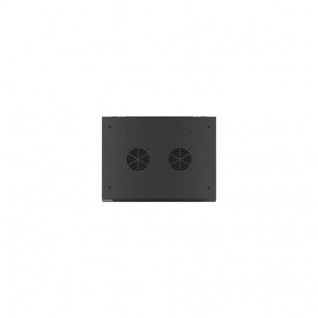 LANBERG Wall mount cabinet 19inch 12U 600x450 steel doors black flat pack