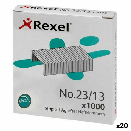 Klambrid Rexel 1000 Tükid, osad 23/13 (20 Ühikut)
