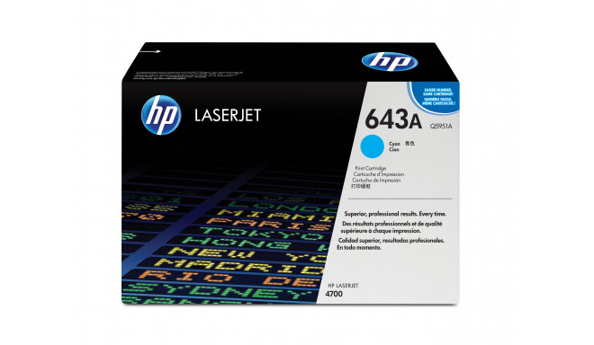 "HP Toner 643A Q5951A Cyan bis zu 10.000 Seiten"