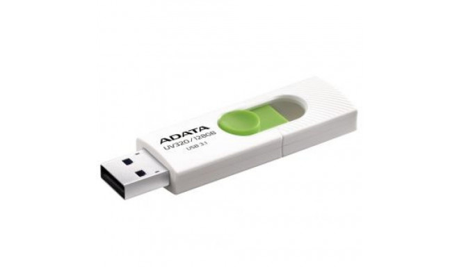 ADATA AUV320 128GB USB Flash Drive, White/Green