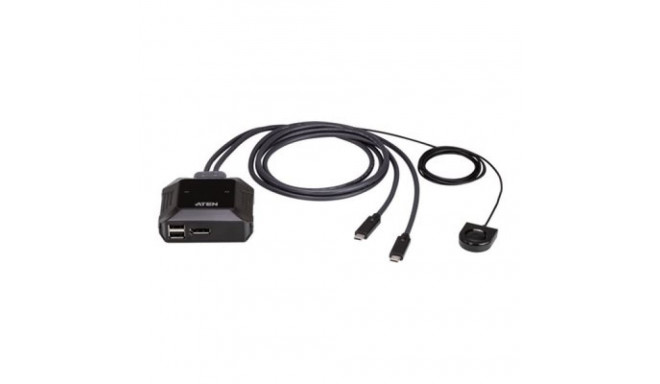 Aten US3312 2-pordiline USB-C 4K DisplayPort KVM-lüliti kaugpordi valijaga
