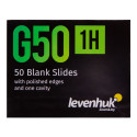 Levenhuk G50 1H Single Cavity Blank Slides, 50 pcs