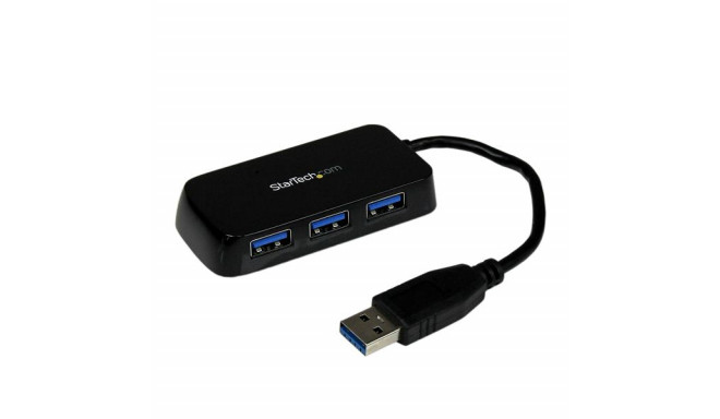 StarTech.com Portable 4 Port SuperSpeed Mini USB 3.0 Hub - Black~Portable 4 Port SuperSpeed Mini USB