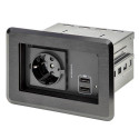 StarTech.com Conference Table Power Center with 1x CE Certified Schuko AC Outlet &amp; 2x USB BC