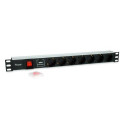 Equip 7-Outlet German Power Distribution Unit with Surge Protection and Switch