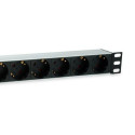 Equip 7-Outlet German Power Distribution Unit with Surge Protection and Switch