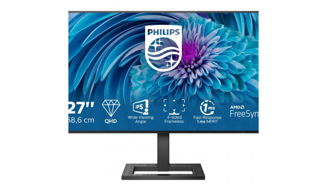 Philips E Line 275E2FAE/00 arvutimonitor 68,6 cm (27") 2560 x 1440 pikslit 4K Ultra HD LED Must