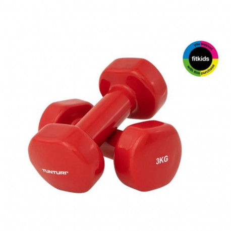 Tunturi vinüülhantlid 3,0 kg, punane, 2tk