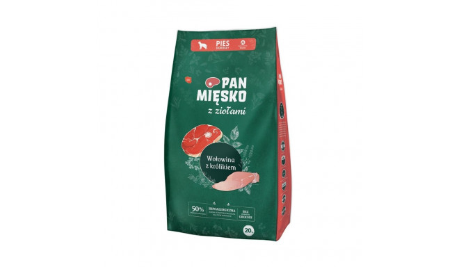 PAN MIĘSKO ürtidega veiseliha küülikuga M kuiv koeratoit 20kg