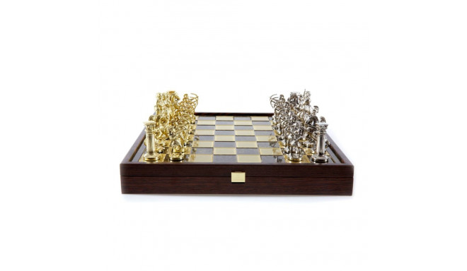 Manopoulos Archers Metal Chess Set With 44cm Wooden Chessboard