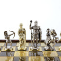 Manopoulos Archers Metal Chess Set With 44cm Wooden Chessboard