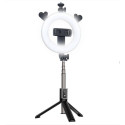 CP X5 LED 16cm Rechargeable Selfie Lamp with BT Remote&Handle + Floor Stand 20-90cm + Phone Hold