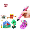 RoGer 3D Idea Printing Pen For Creating Figures via PLA / ABS Material (Ø 1.75mm) Pink