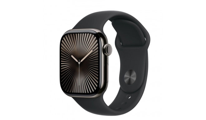 Watch Series 10 GPS + Cellular 42 mm Slate Titanium Case with Black Sport Band - S/M