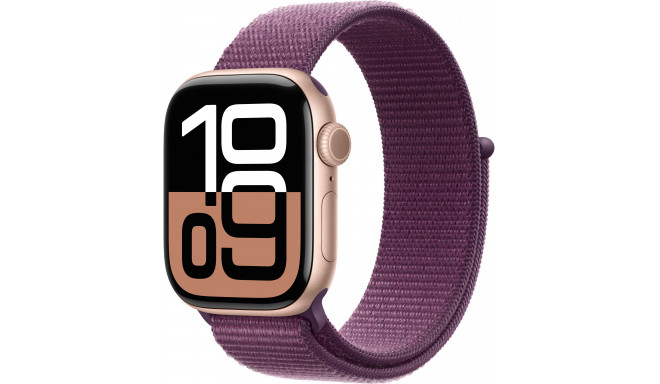 Apple Watch 10 GPS 42 мм Sport Loop, rose gold/mature plum (MWWK3ET/A)