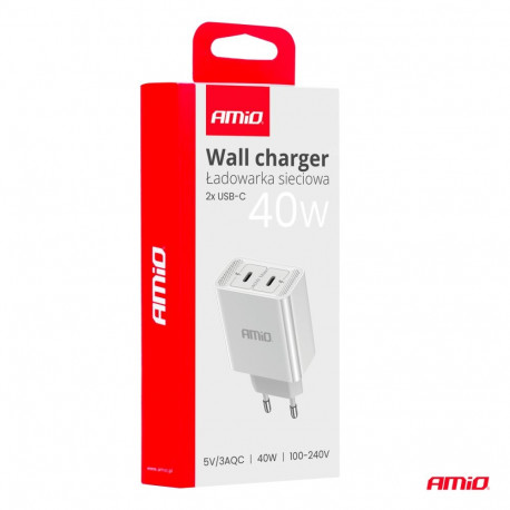 Laadija 2*USB-C 40W 230V kiirl