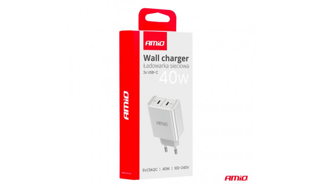 Laadija 2*USB-C 40W 230V kiirlaadimine