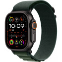 "Apple Watch Ultra 2 GPS + Cellular 49mm Black Titanium Case with Dark Green Alpine Loop - Medium"