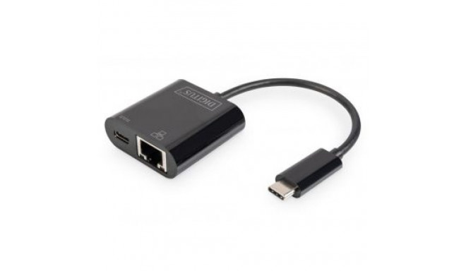 Digitus USB-Type-C Gigabit Ethernet Adapter + PD with power delivery function DN-3027 Black