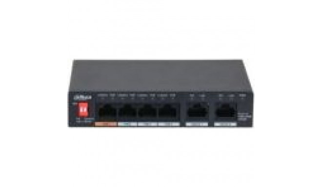 DAHUA Switch||PFS3006-4GT-60|6x1000Base-T|PoE ports 4|60 Watts|PFS3006-4GT-60-V2