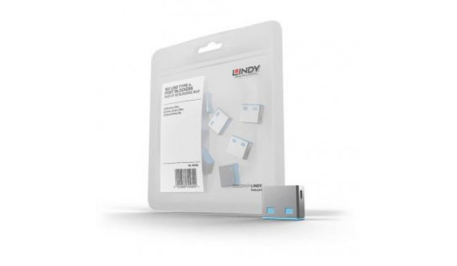 LINDY USB PORT BLOCKER 10PACK/BLUE 40462