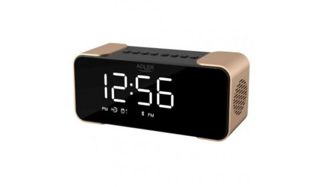 Adler Wireless alarm clock with radio AD 1190 AUX in, Copper/Black, Alarm function