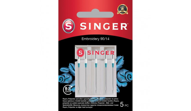 Singer Embroidery Needle 90/14 5PK