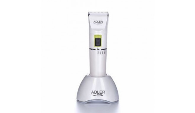 Adler Hair clipper AD 2827 Cordless or corded, Number of length steps 4, White